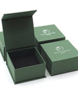 Raw sapphire stud earrings with sterling silver posts will come in a Designs by Nature Gems branded jewelry box — ready for gifting