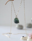 Emerald Sterling Silver Huggie Charm Necklace Designs by Nature Gems