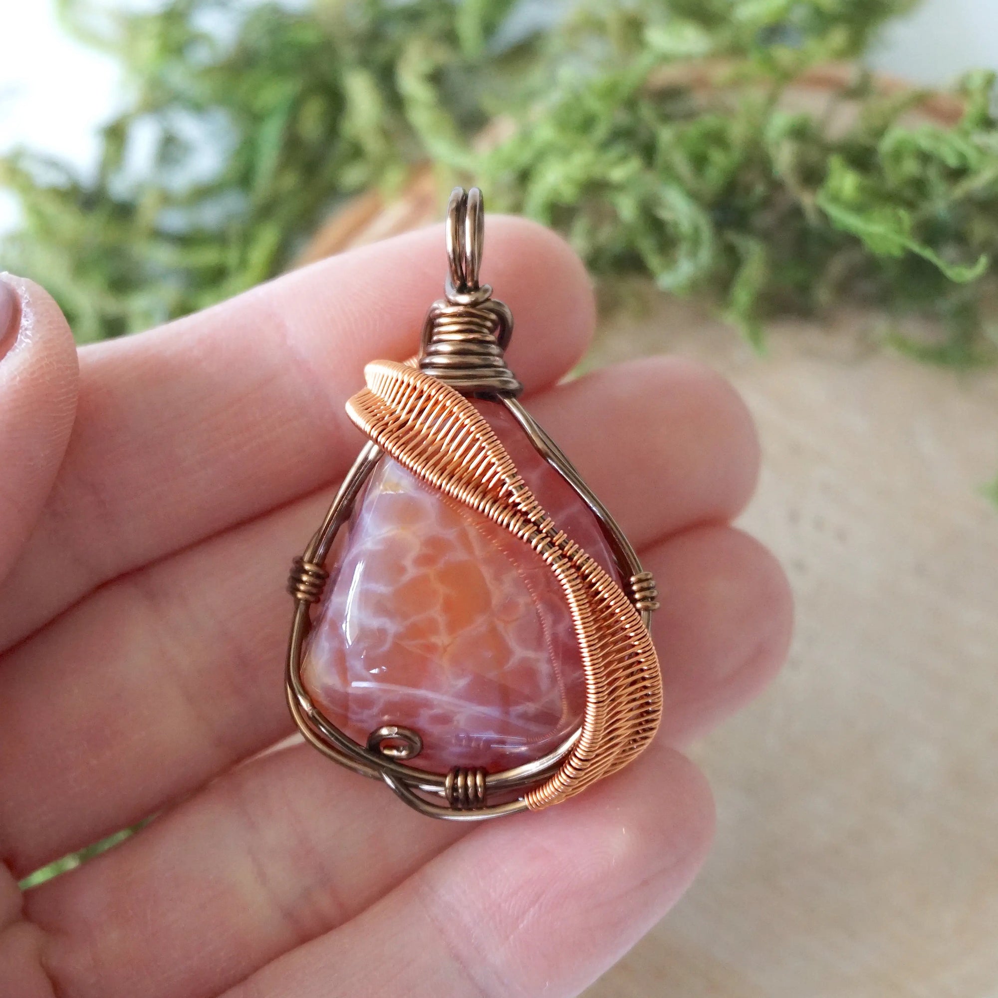 Fire Agate Crystal Necklace DesignsbyNatureGems