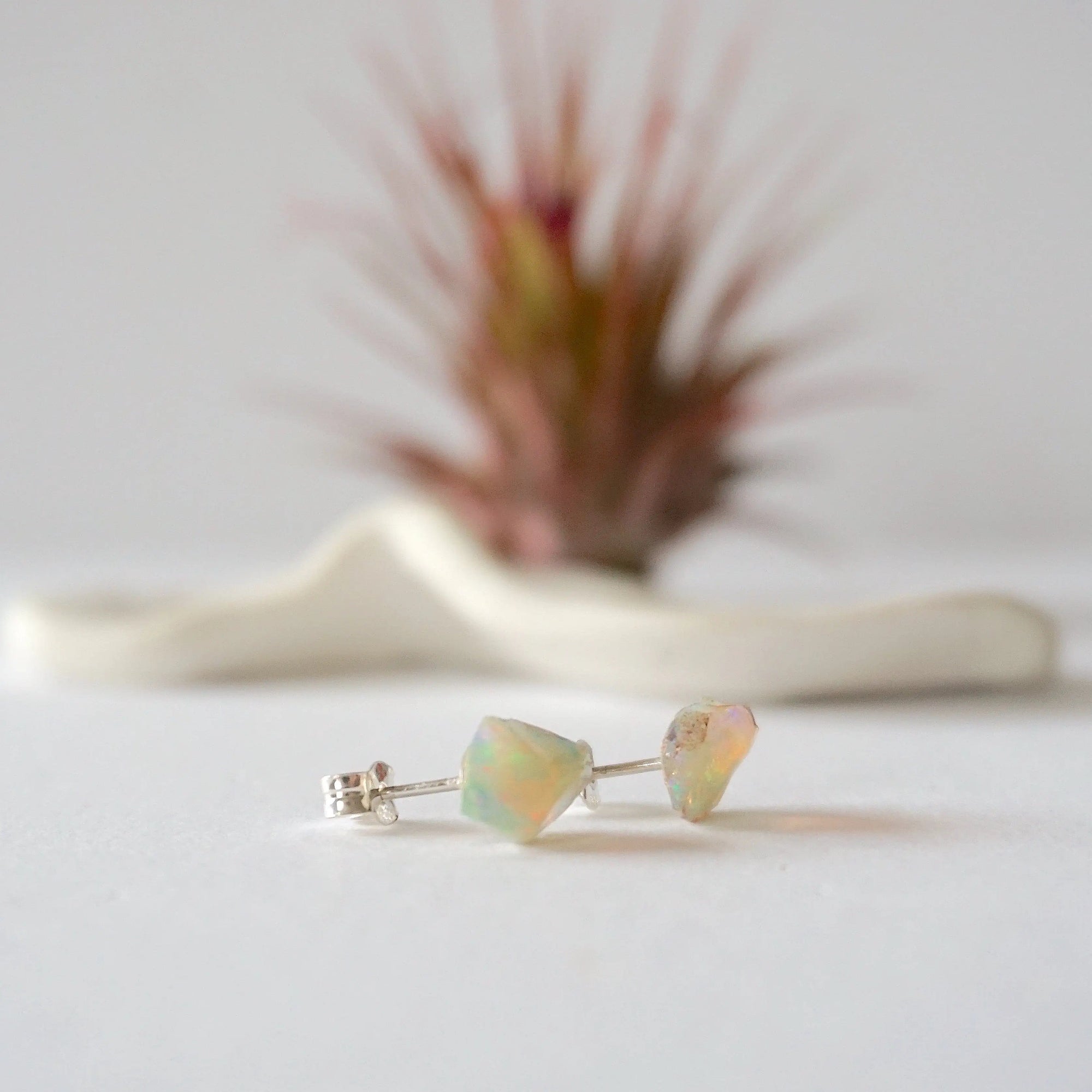 Fire Opal Stud Earrings DesignsbyNatureGems