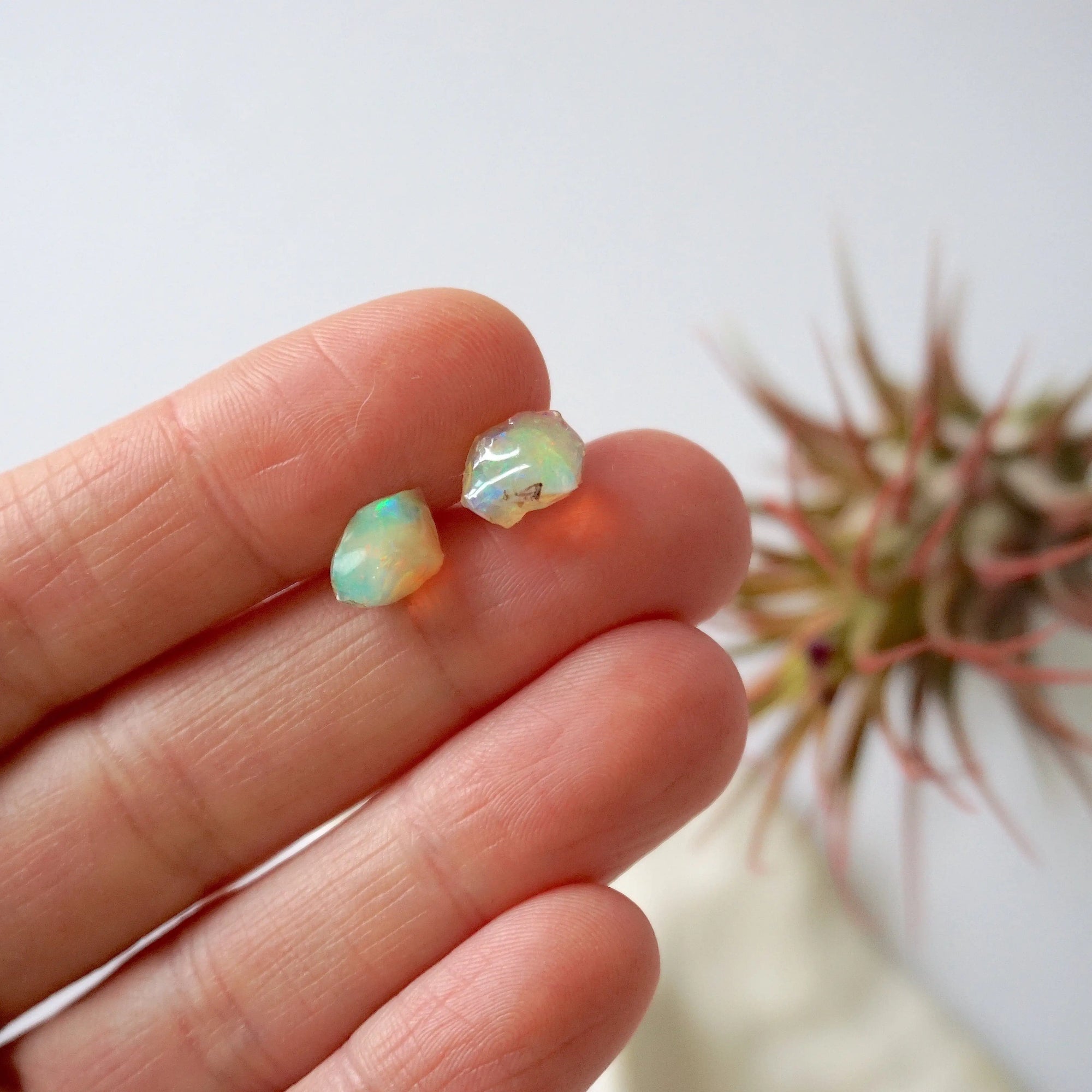 Fire Opal Stud Earrings DesignsbyNatureGems