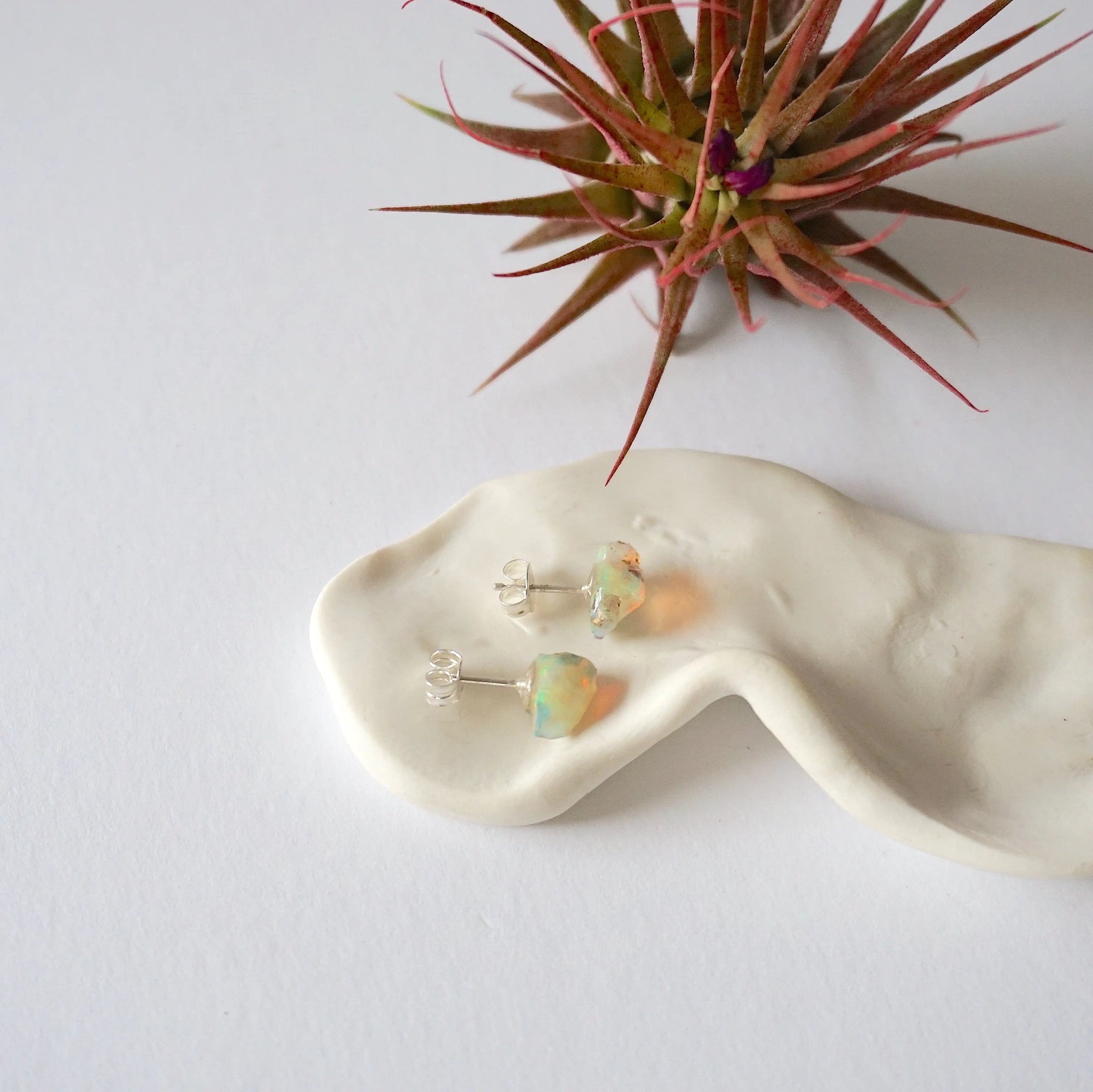 Fire Opal Stud Earrings DesignsbyNatureGems