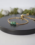 Gold Plated Adjustable Emerald Crystal Bar Bracelet Designs by Nature Gems