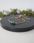 Gold Plated Adjustable Emerald Crystal Bar Bracelet Designs by Nature Gems