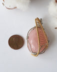 Gold Rose Quartz Crystal Necklace - White Gold/Gold Plated DesignsbyNatureGems