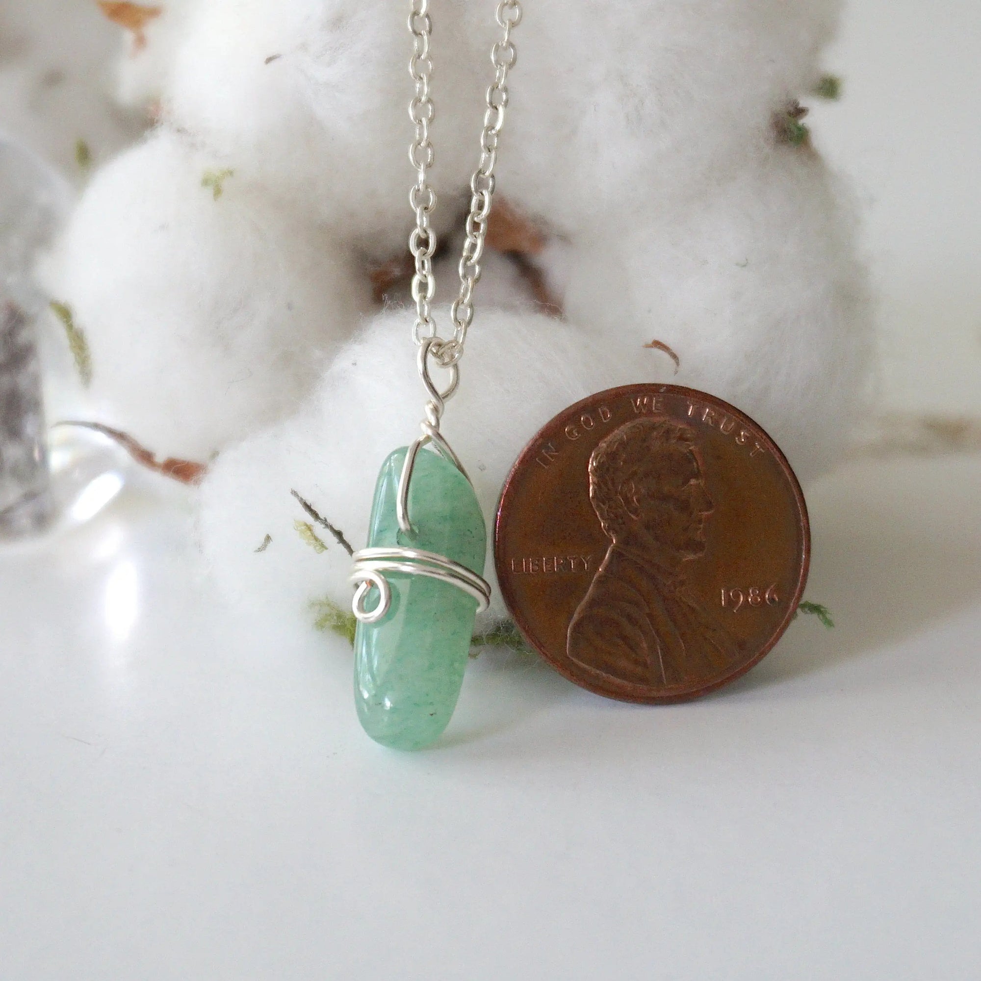 Green Aventurine Crystal Charm Necklace DesignsbyNatureGems