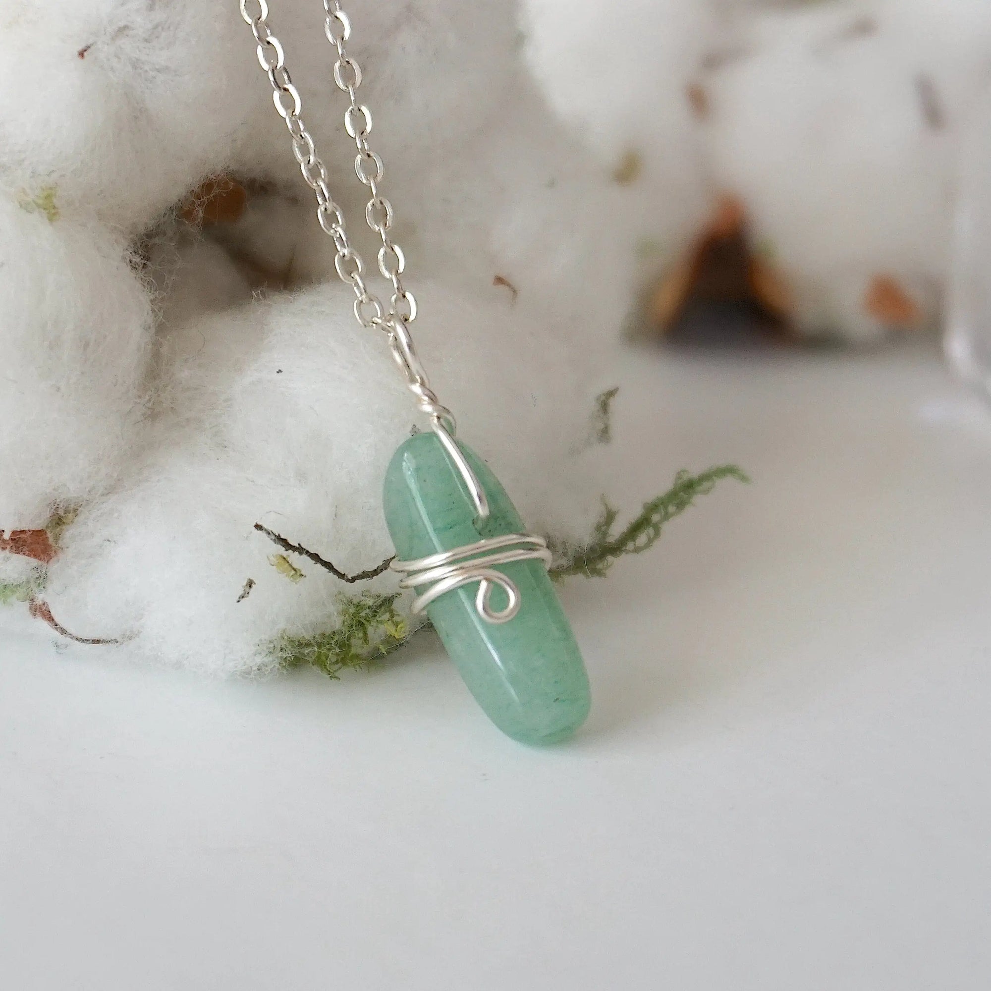 Green Aventurine Crystal Charm Necklace DesignsbyNatureGems