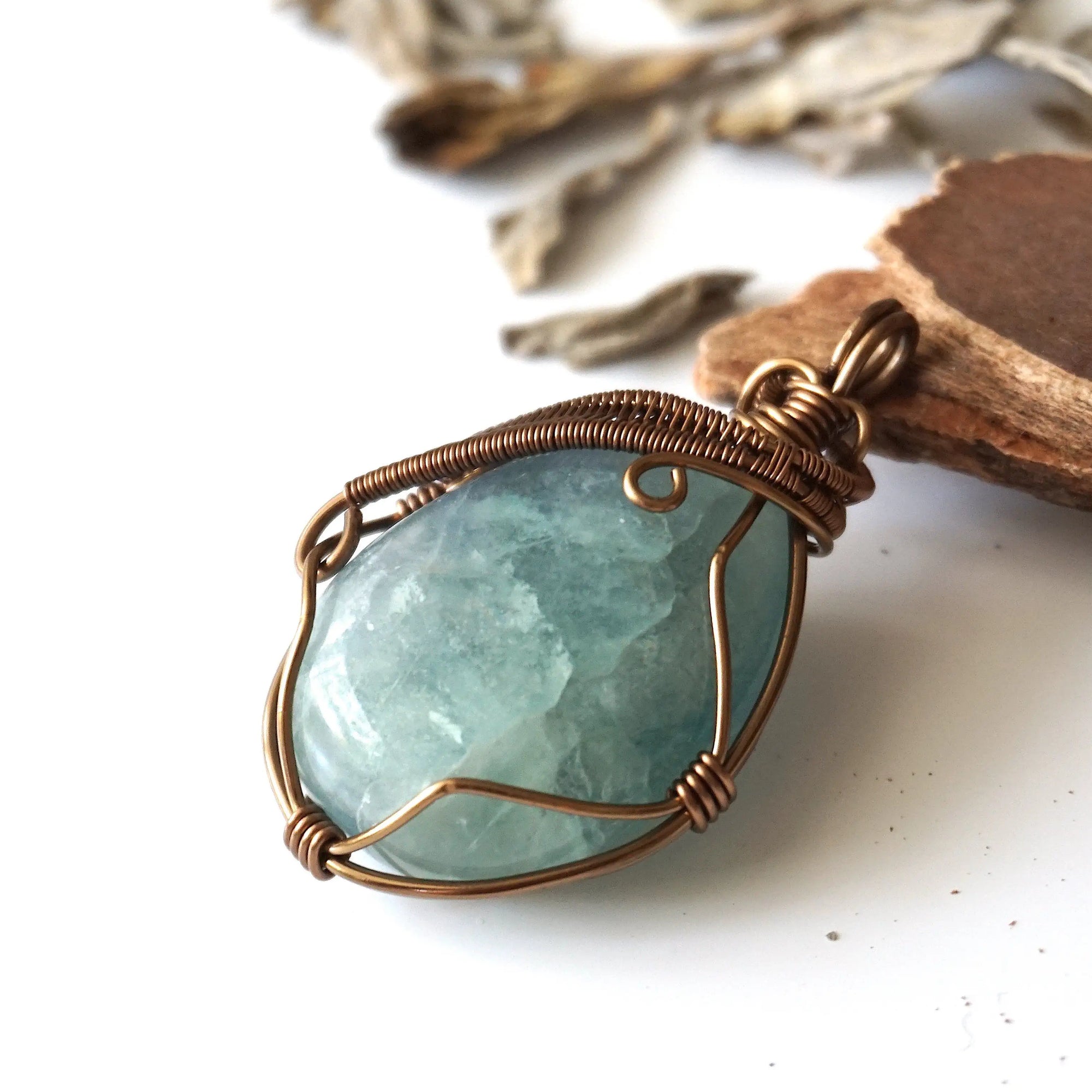 Green Fluorite Necklace - Antique Bronze Designs by Nature Gems