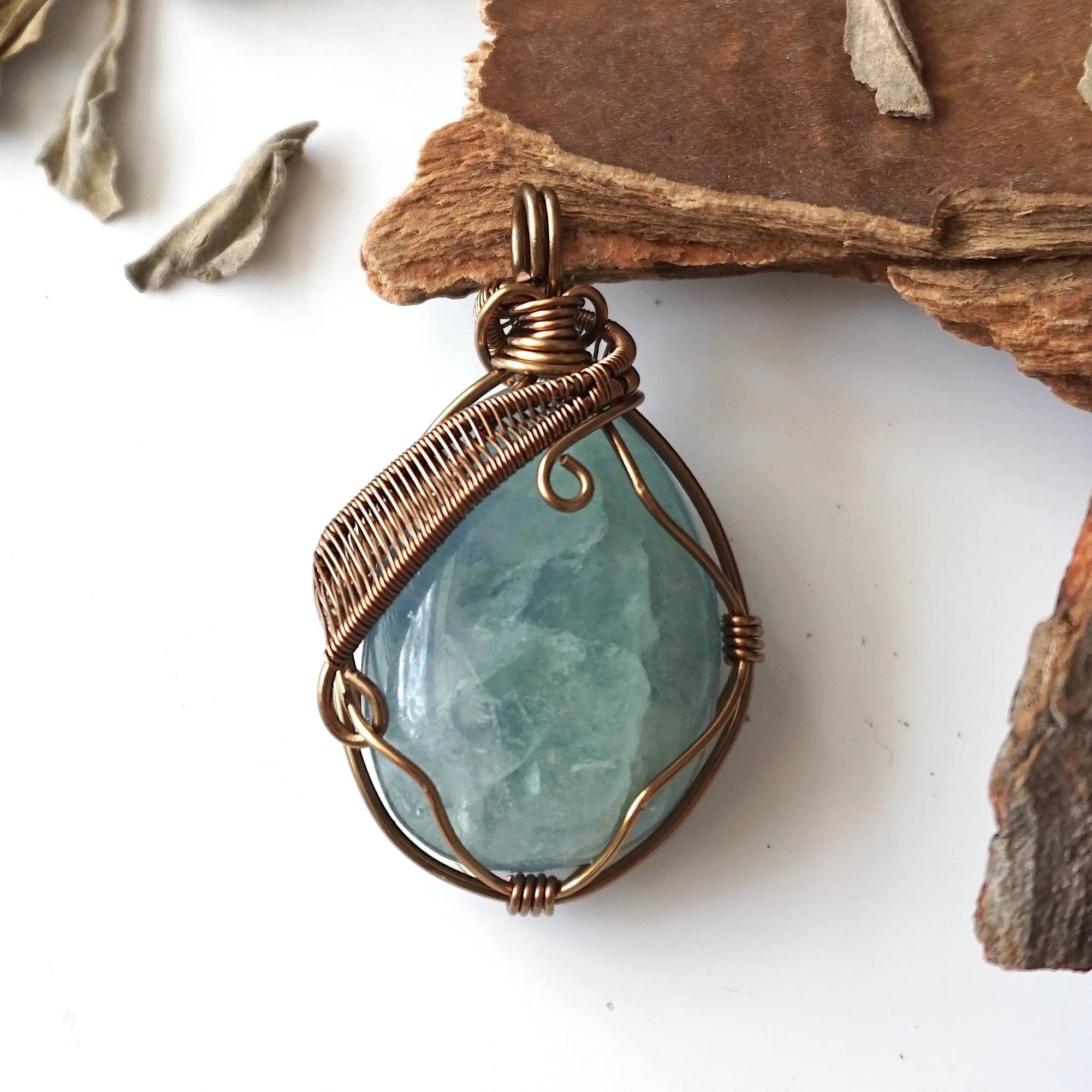 Green Fluorite Necklace - Antique Bronze Designs by Nature Gems