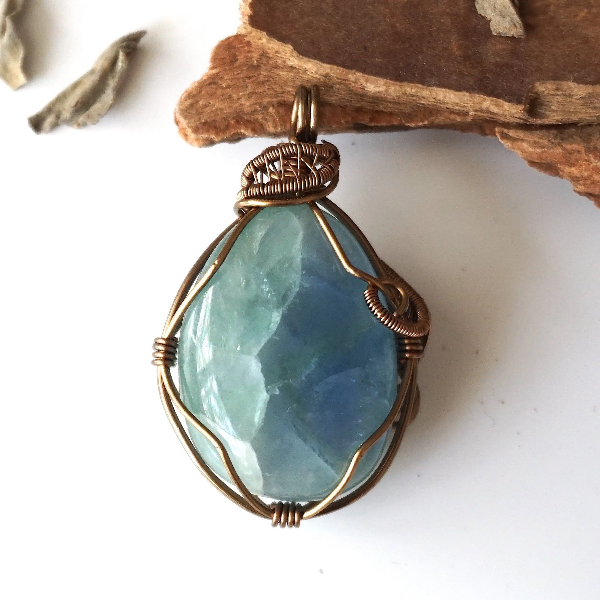 Green Fluorite Necklace - Antique Bronze Designs by Nature Gems