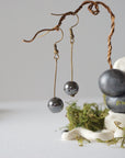 Hematite Crystal Drop Earrings in Antique Bronze Designs by Nature Gems