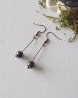 Hematite Crystal Drop Earrings in Antique Bronze Designs by Nature Gems