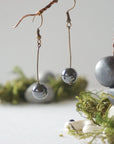 Hematite Crystal Drop Earrings in Antique Bronze Designs by Nature Gems