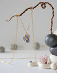 Iolite Sapphire 14K Gold Filled Huggie Charm Necklace Designs by Nature Gems