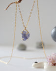 Iolite Sapphire 14K Gold Filled Huggie Charm Necklace Designs by Nature Gems