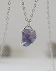 Iolite Sapphire Sterling Silver Huggie Charm Necklace Designs by Nature Gems
