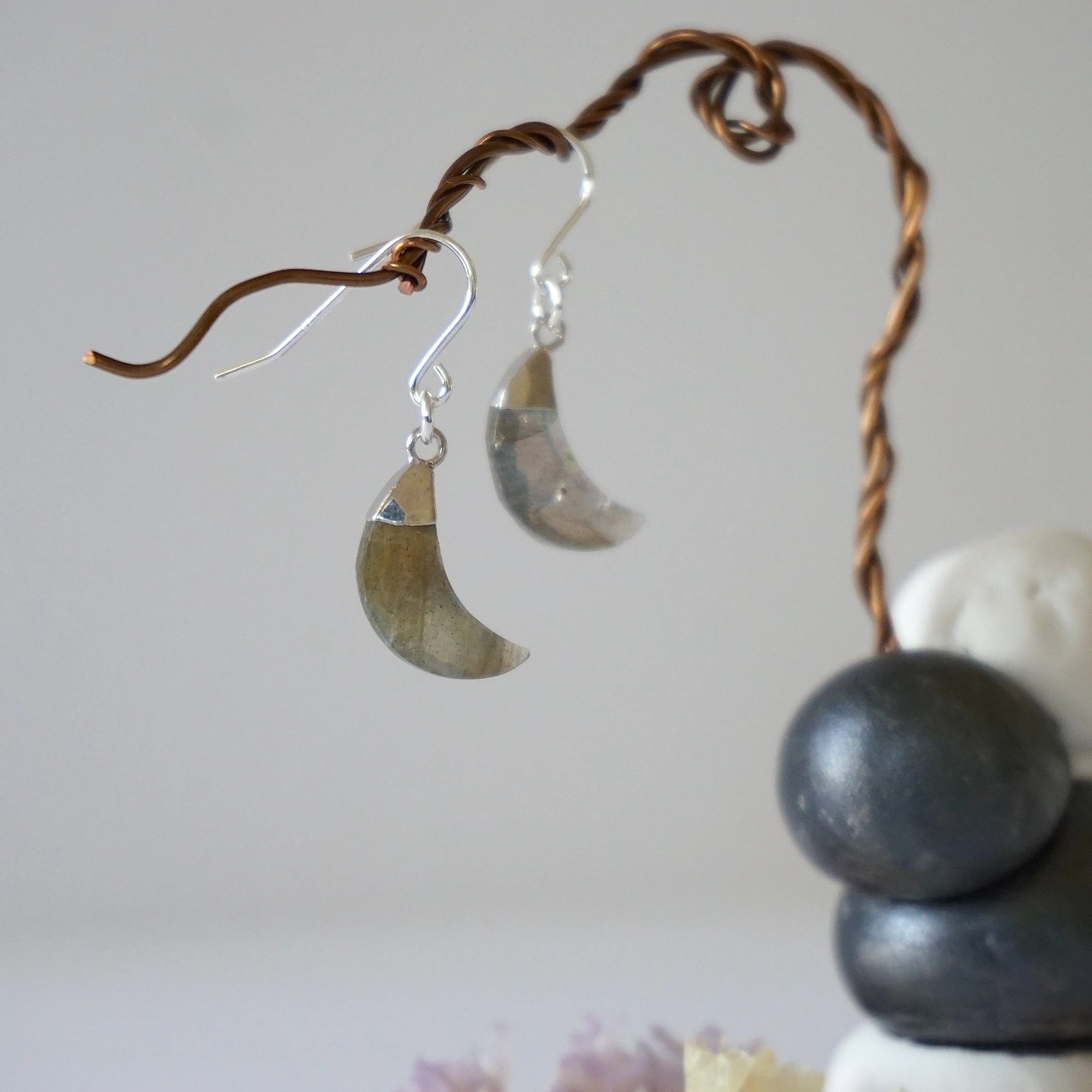 Labradorite Sterling Silver Moon Earring Designs by Nature Gems