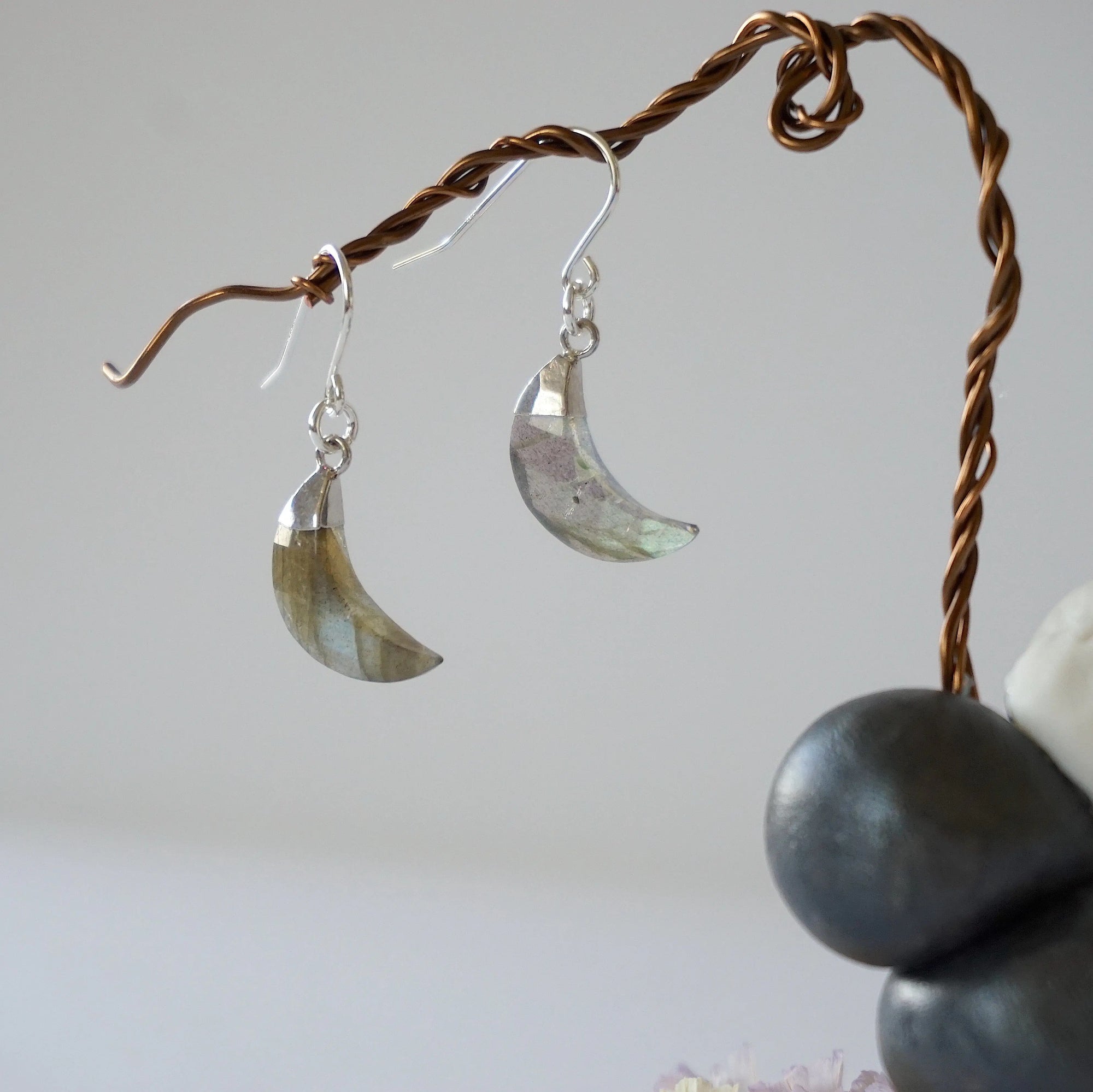 Labradorite Sterling Silver Moon Earring Designs by Nature Gems