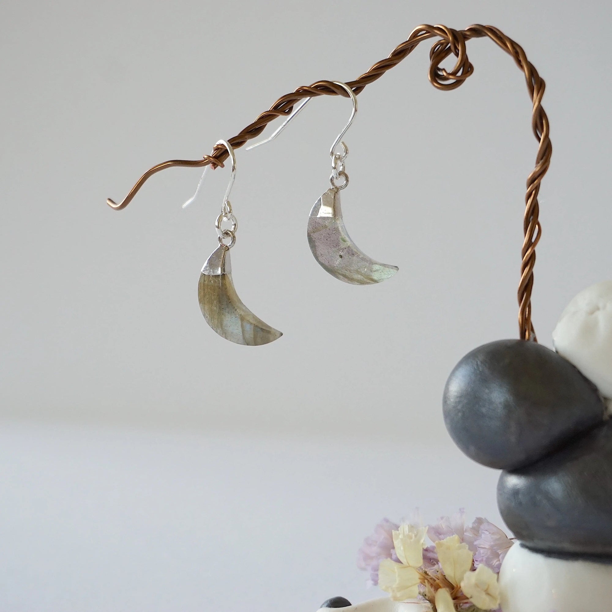 Labradorite Sterling Silver Moon Earring Designs by Nature Gems
