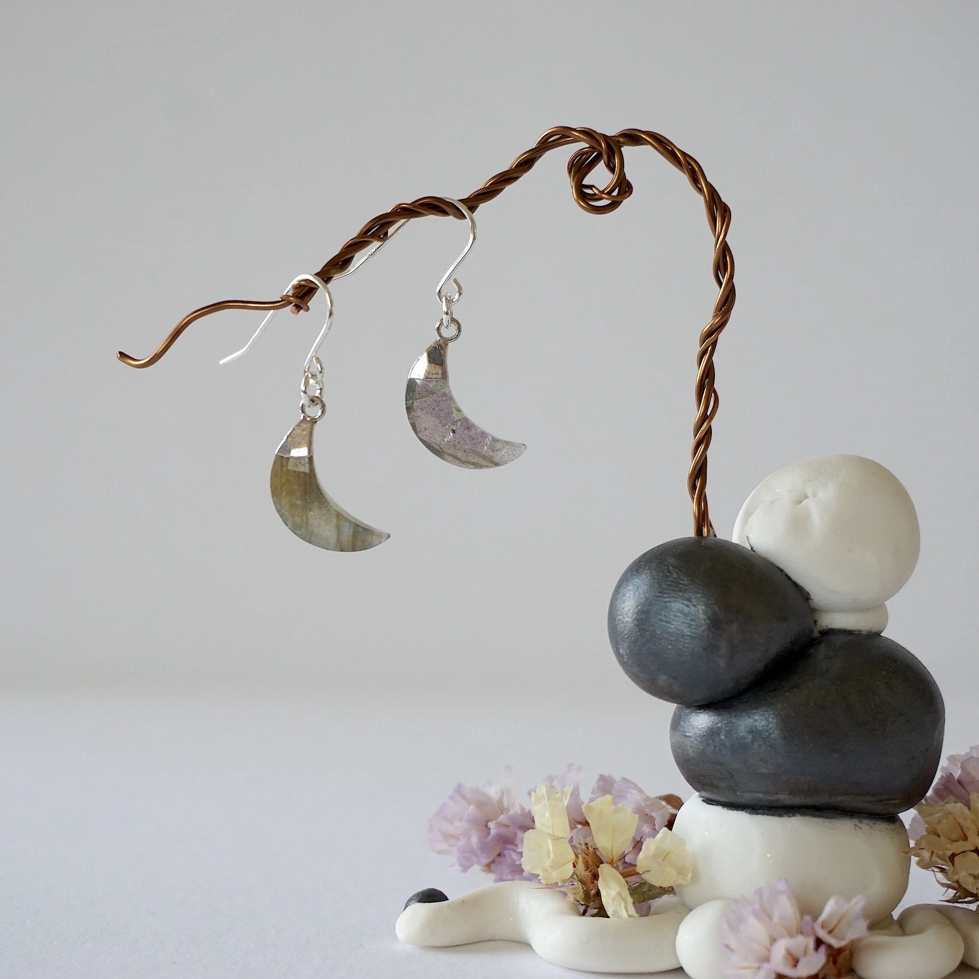 Labradorite Sterling Silver Moon Earring Designs by Nature Gems