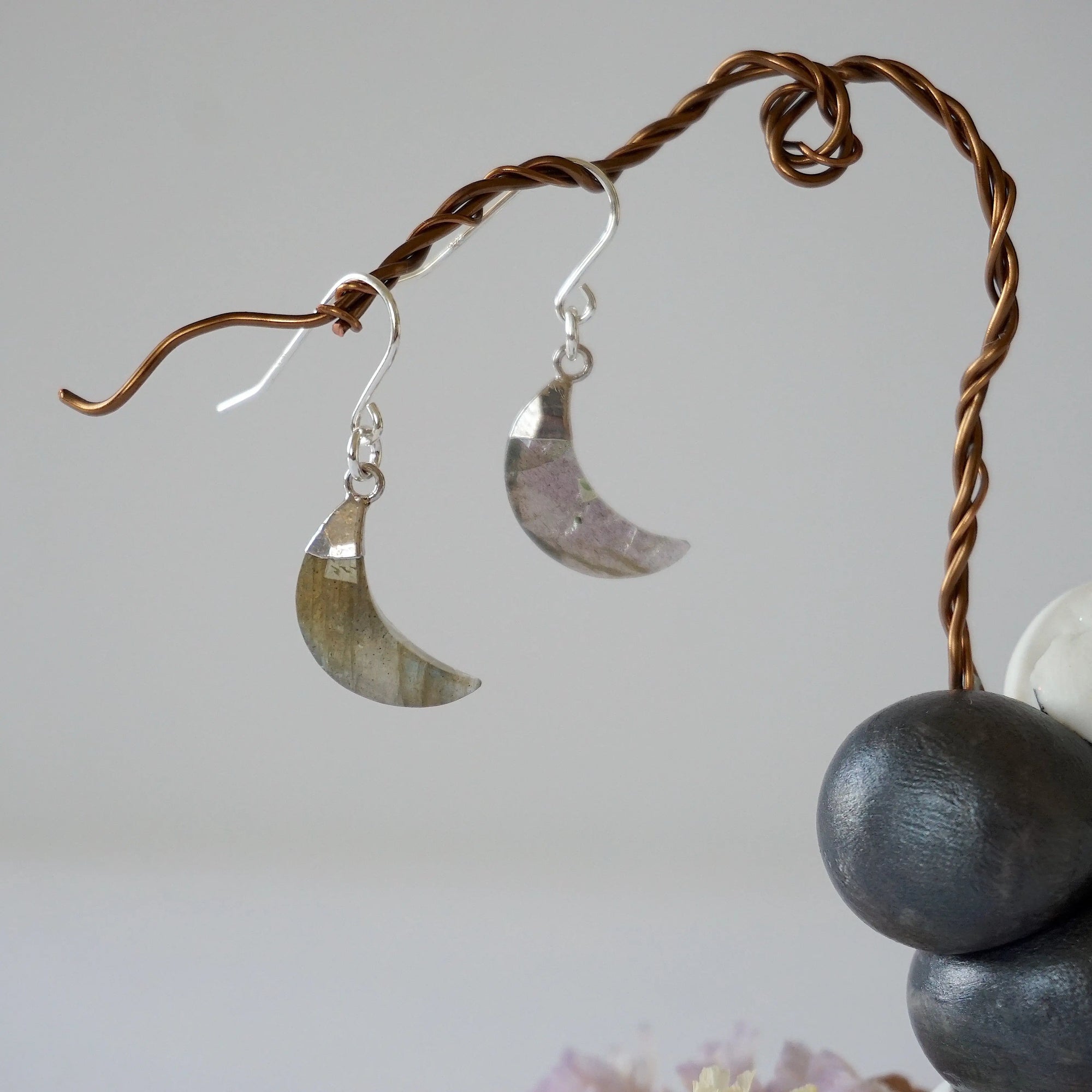 Labradorite Sterling Silver Moon Earring Designs by Nature Gems