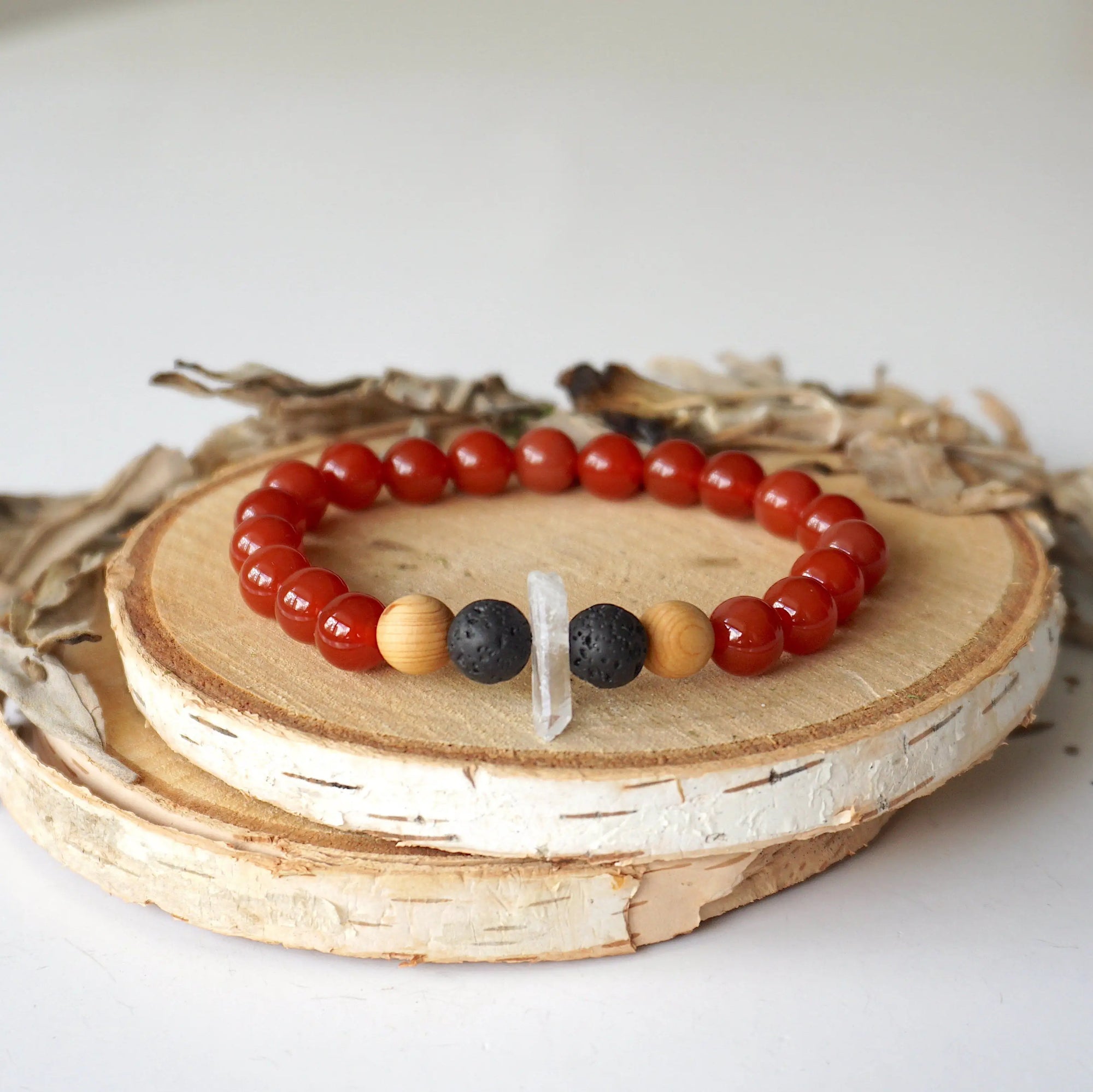 Men's Carnelion (Carnelian) Mala Bracelet DesignsbyNatureGems