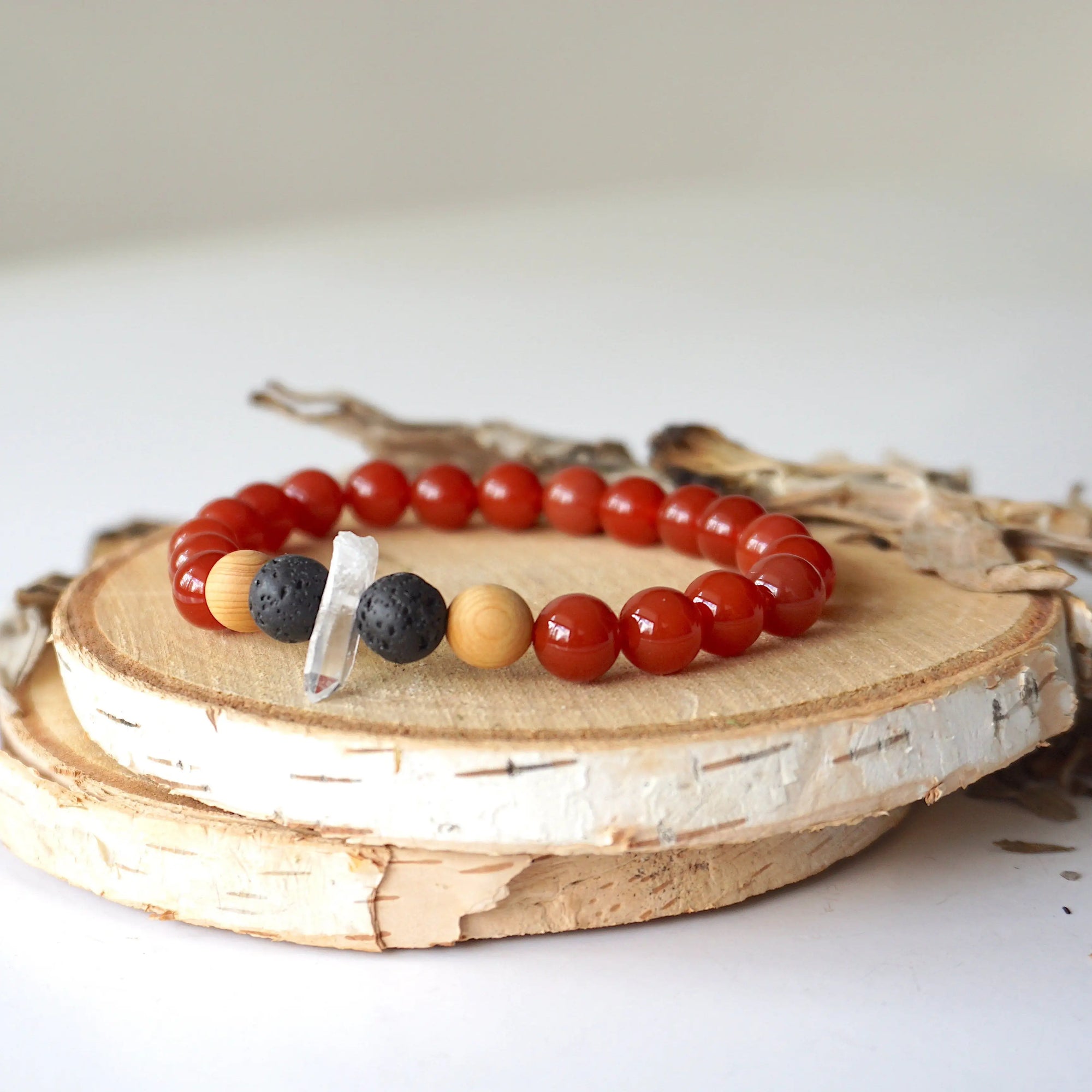 Men's Carnelion (Carnelian) Mala Bracelet DesignsbyNatureGems