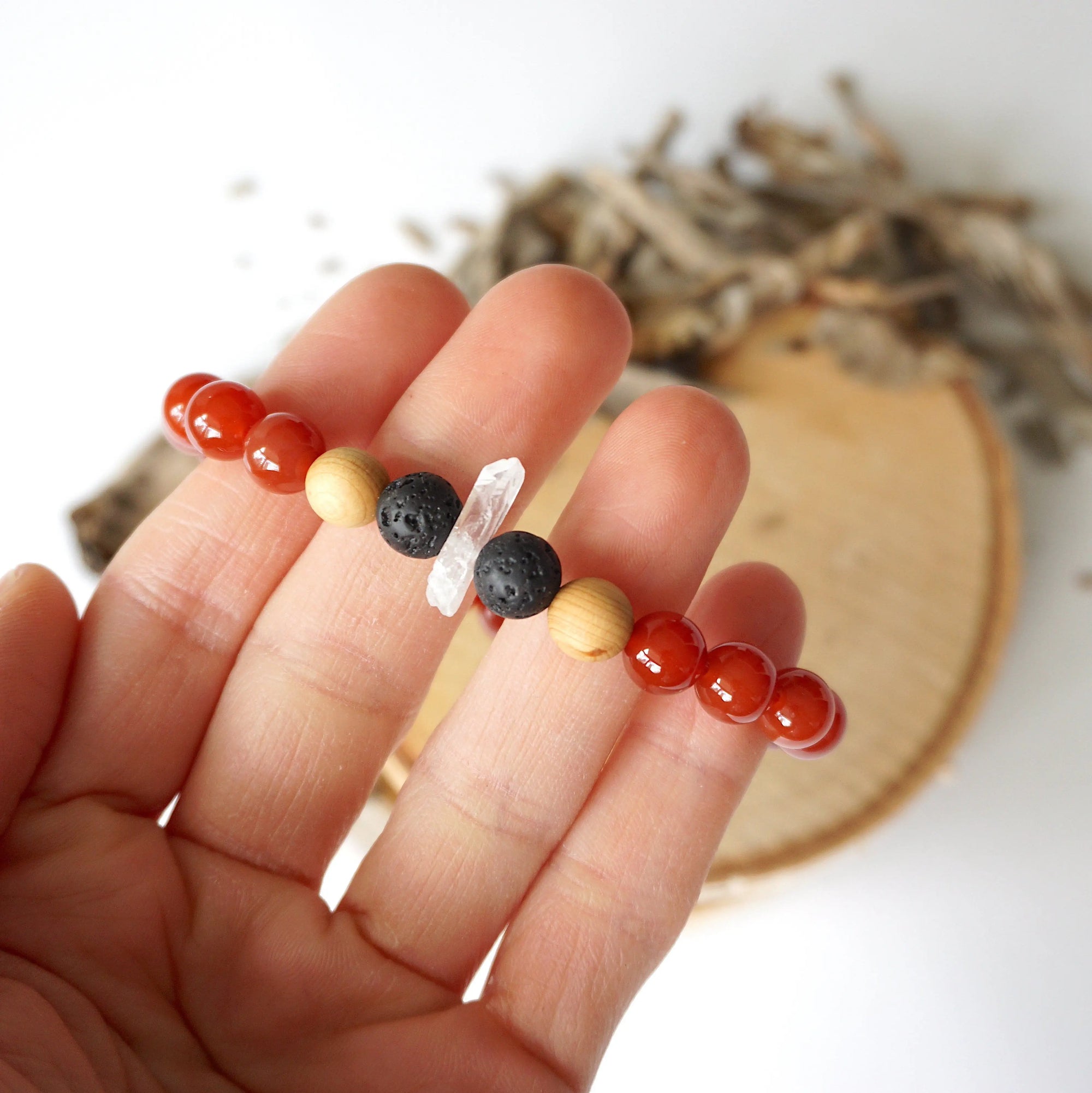 Men's Carnelion (Carnelian) Mala Bracelet DesignsbyNatureGems
