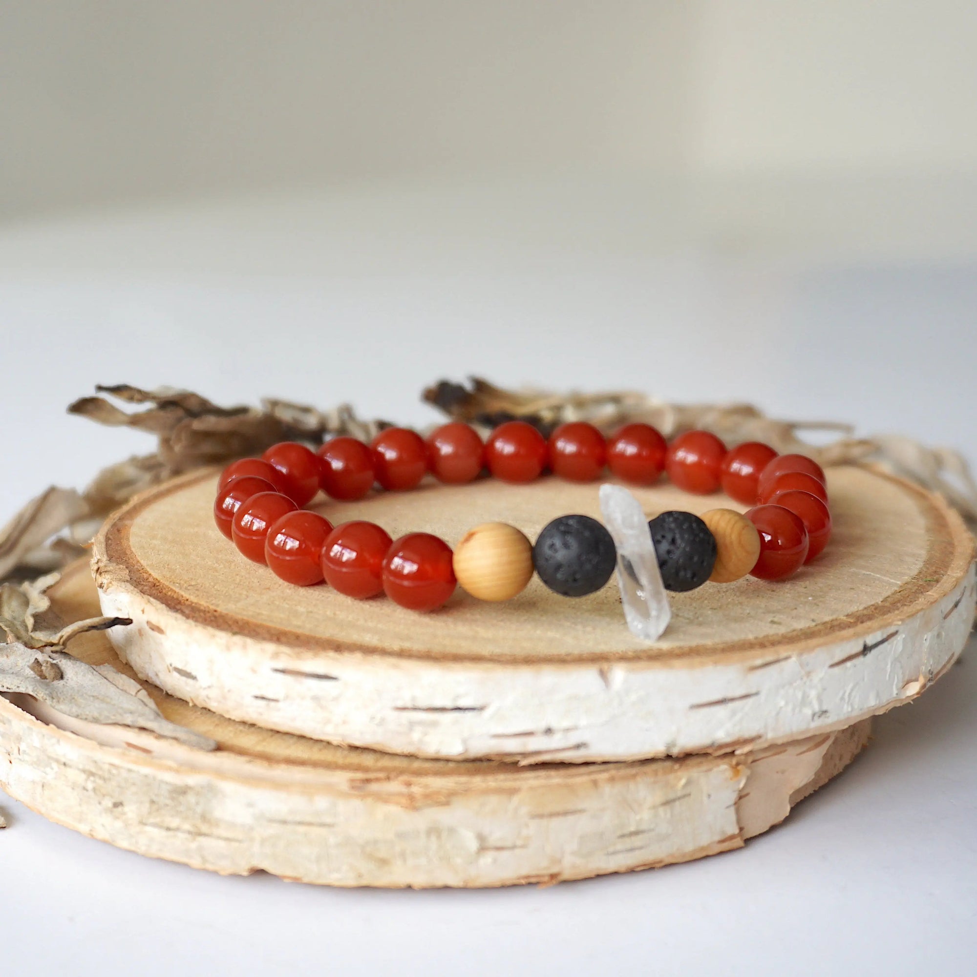 Men's Carnelion (Carnelian) Mala Bracelet DesignsbyNatureGems