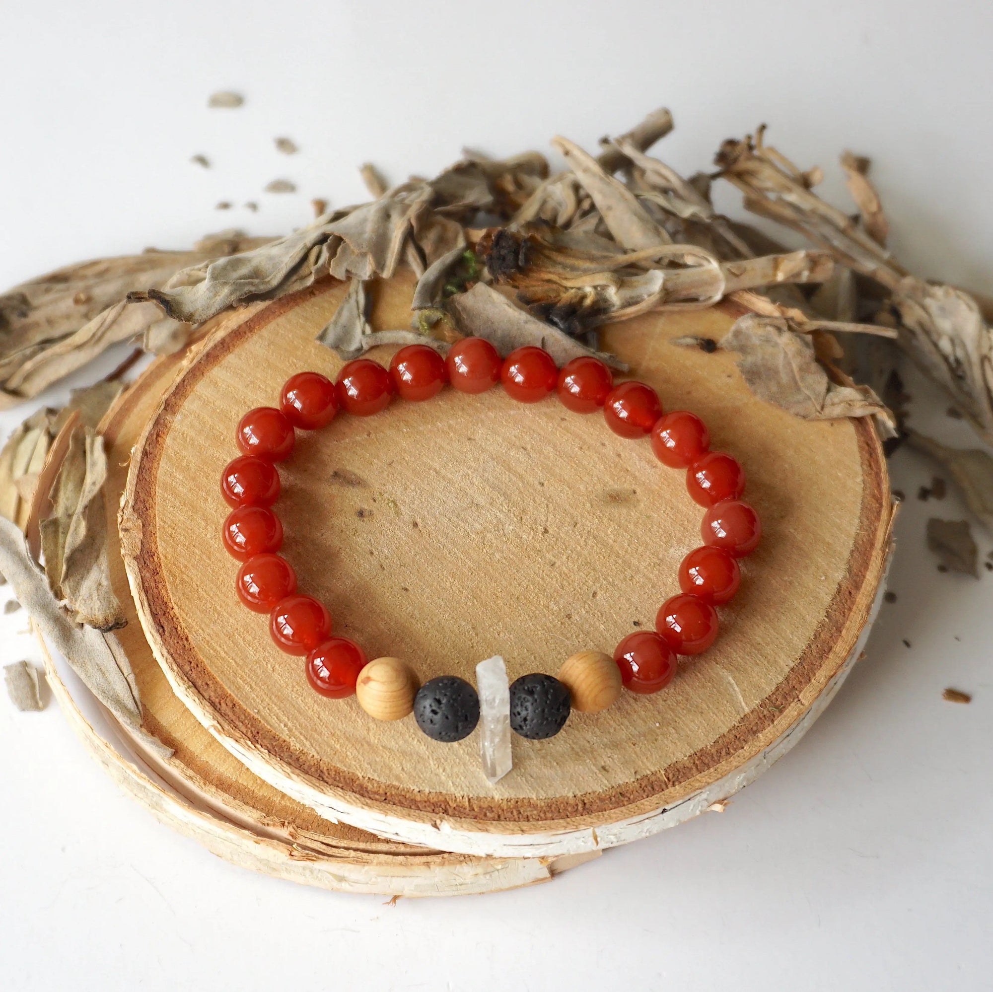 Men's Carnelion (Carnelian) Mala Bracelet DesignsbyNatureGems
