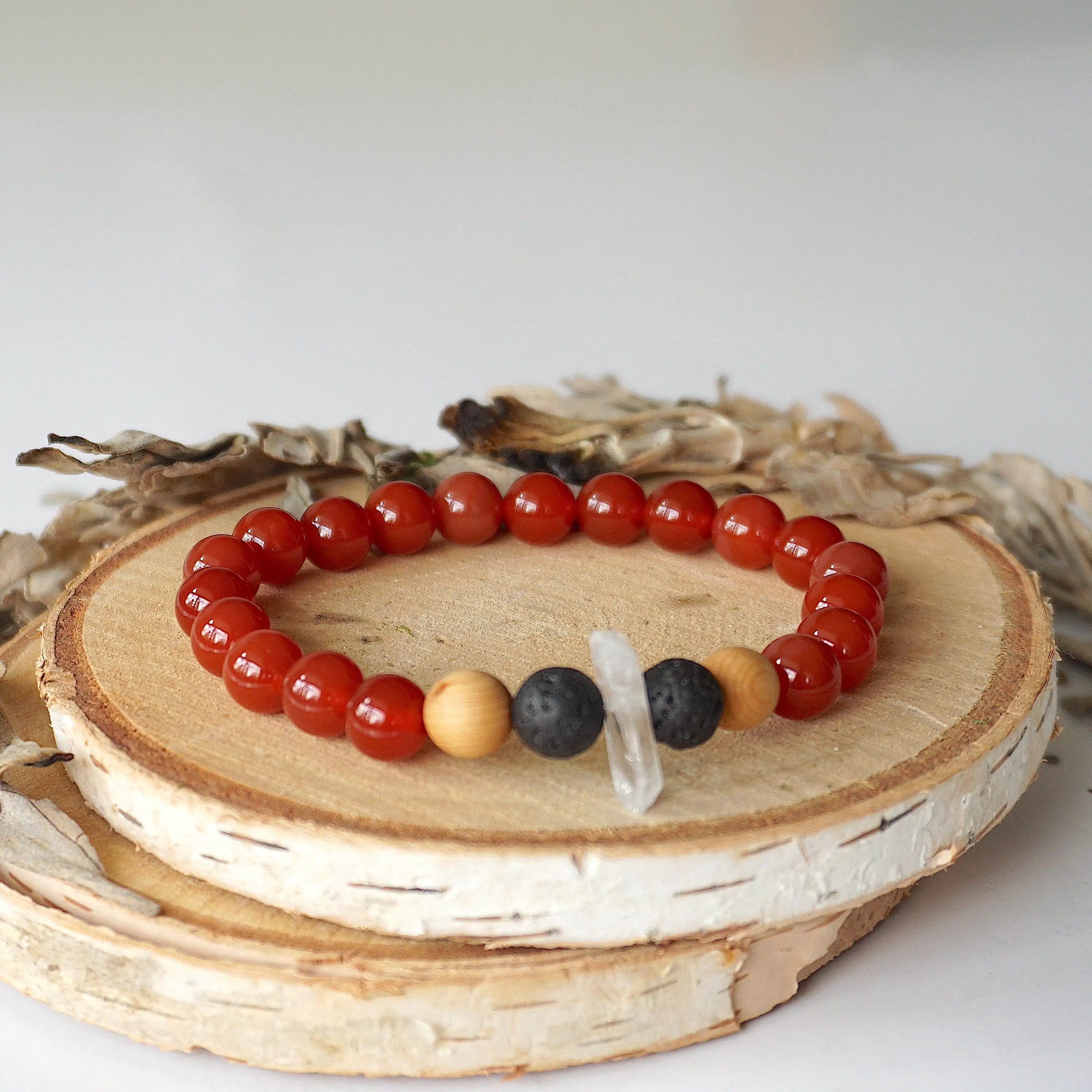 Men's Carnelion (Carnelian) Mala Bracelet DesignsbyNatureGems