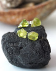Men's Raw Green Peridot Crystal Stud Earrings DesignsbyNatureGems