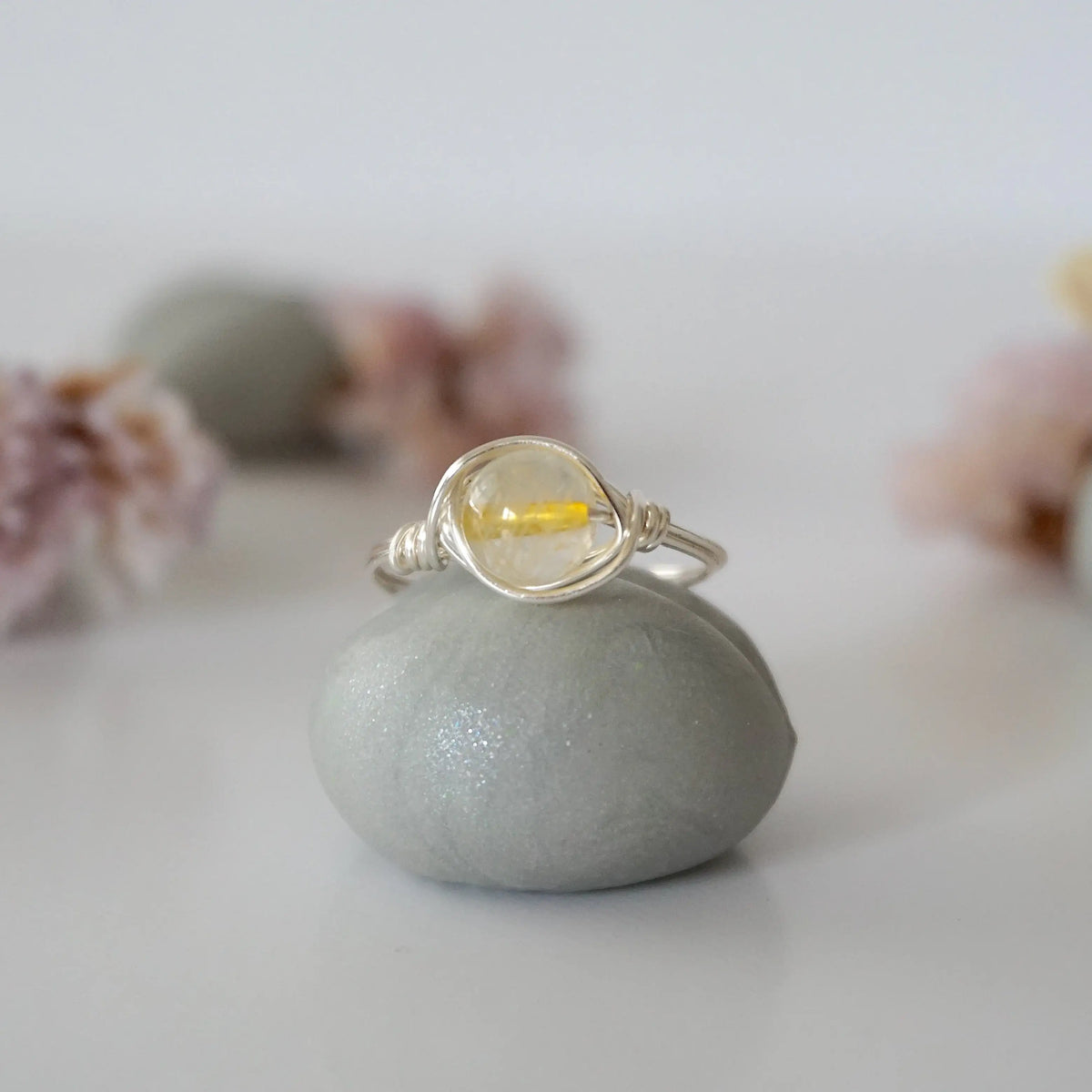 Simple Crystal Rings Simple Raw Citrine Ring - Wire Wrapped Crystal in Silver, Gold & Copper ...