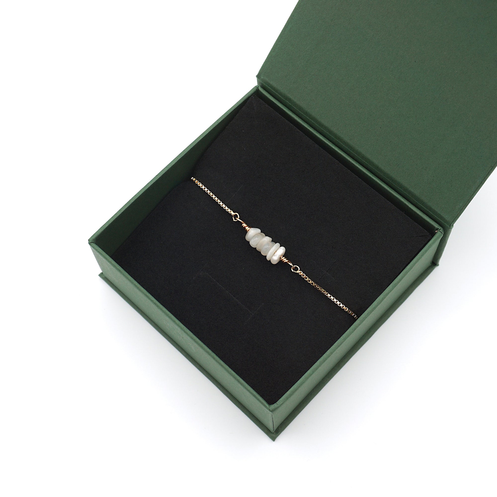 Natural moonstone slider bracelet in elegant gift box ready for gifting - June birthstone jewelry by Designs by Nature Gems