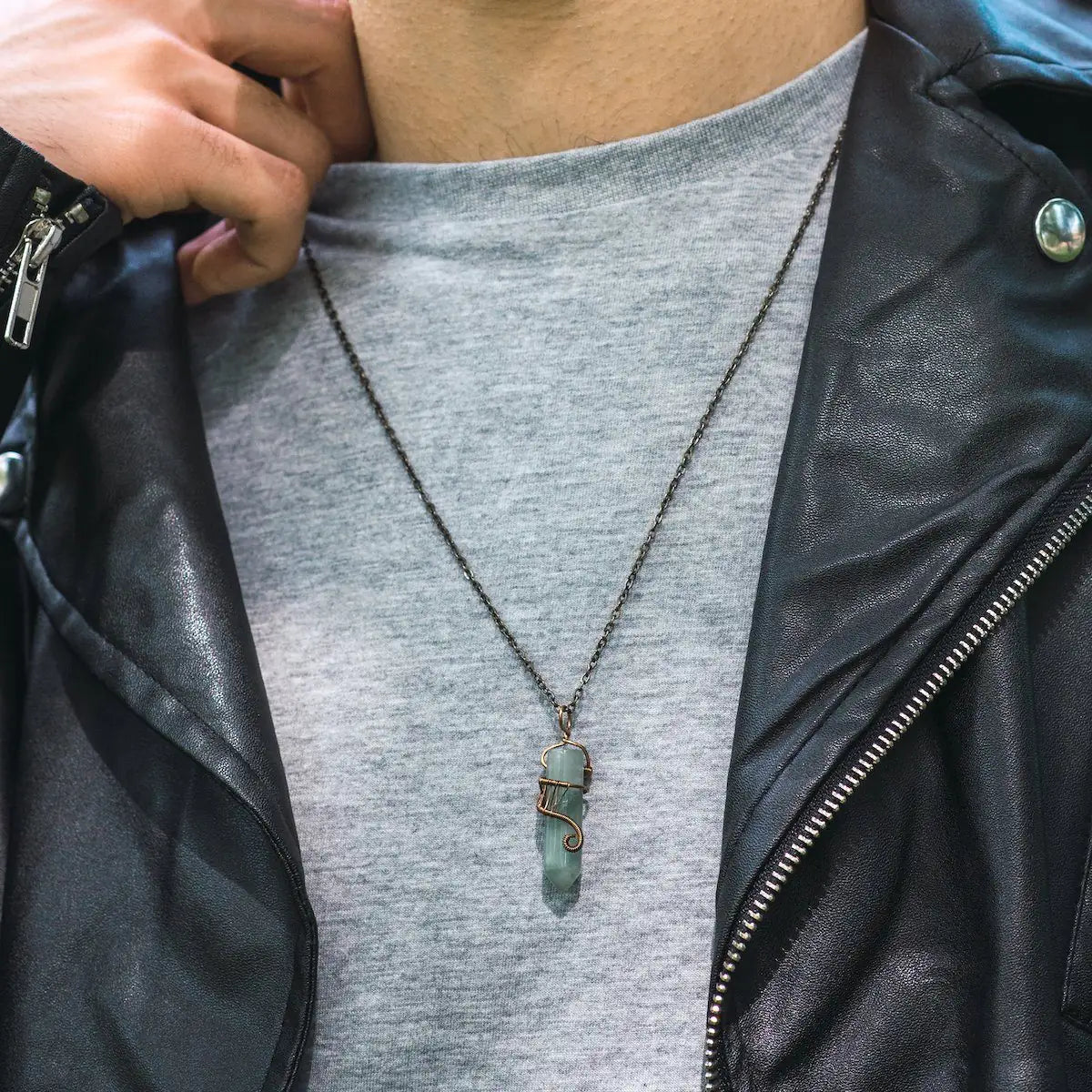 Natural Green Aventurine Crystal Pendant Necklace DesignsbyNatureGems