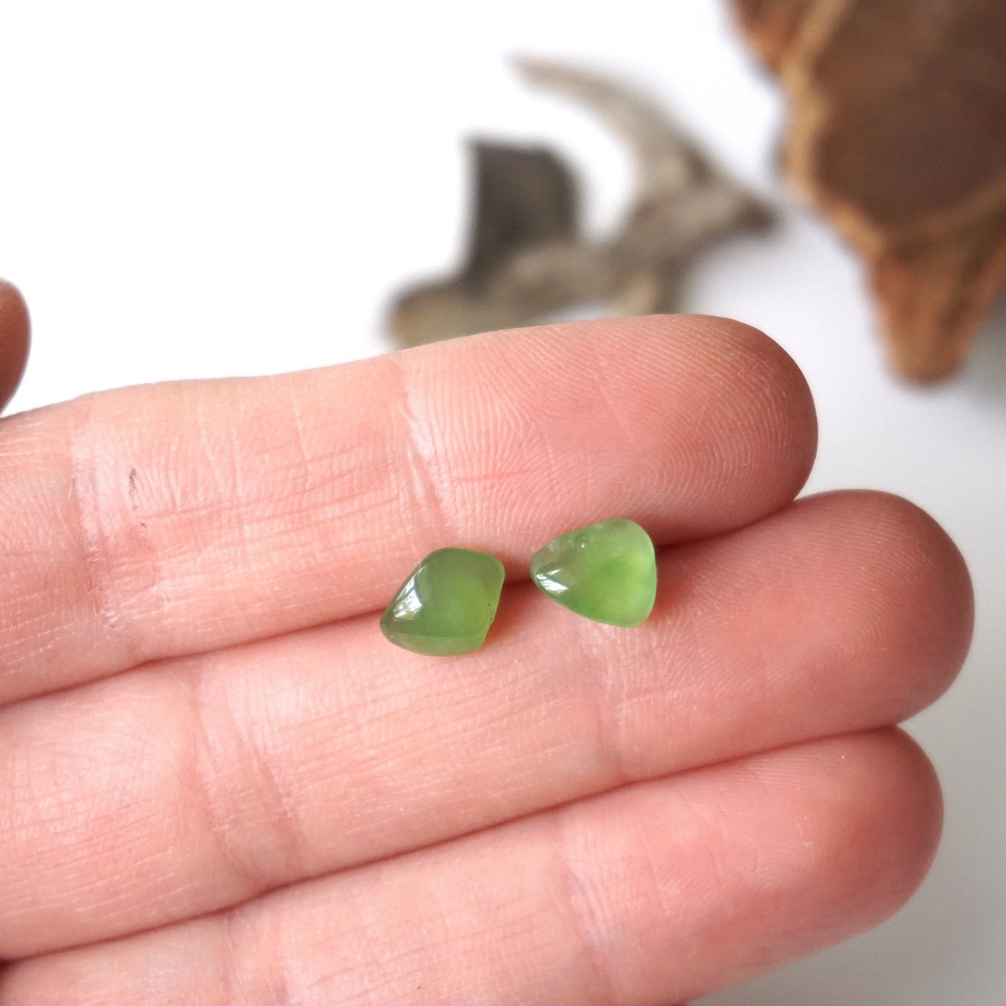 Nephrite Jade Stud Earrings Designs by Nature Gems