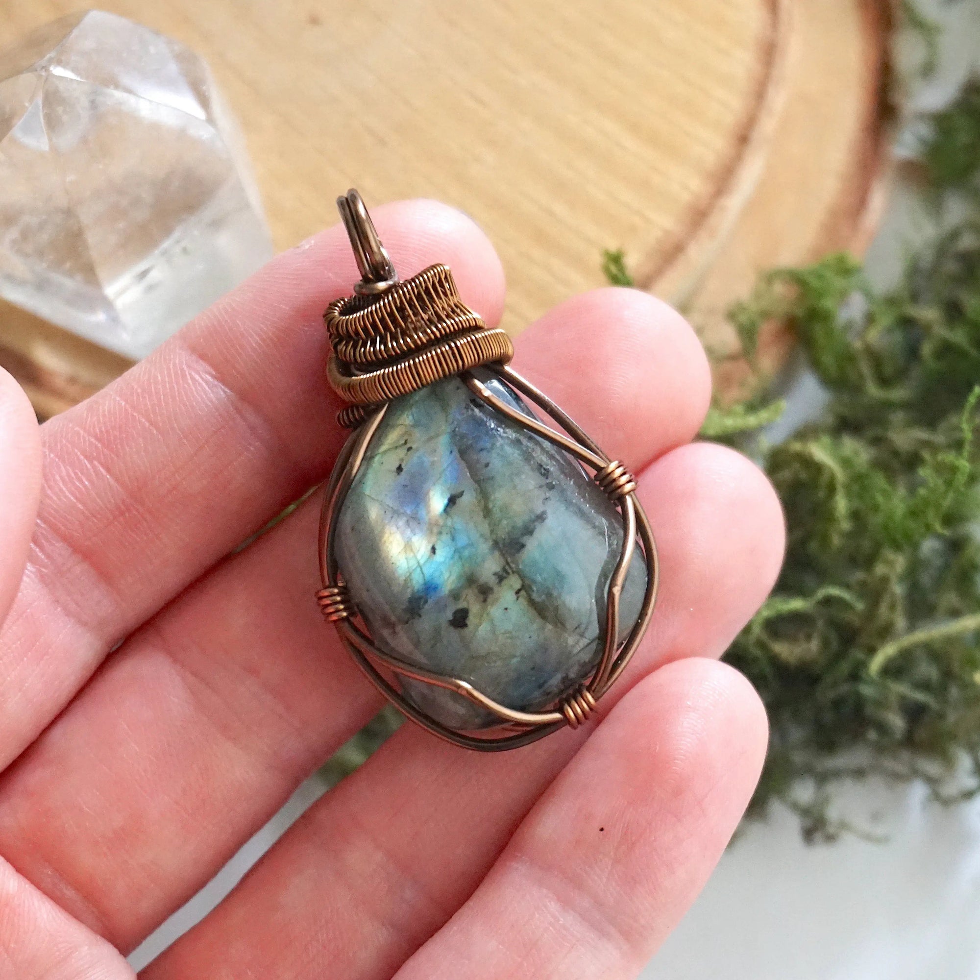 (New) Labradorite Necklace in Antique Bronze DesignsbyNatureGems