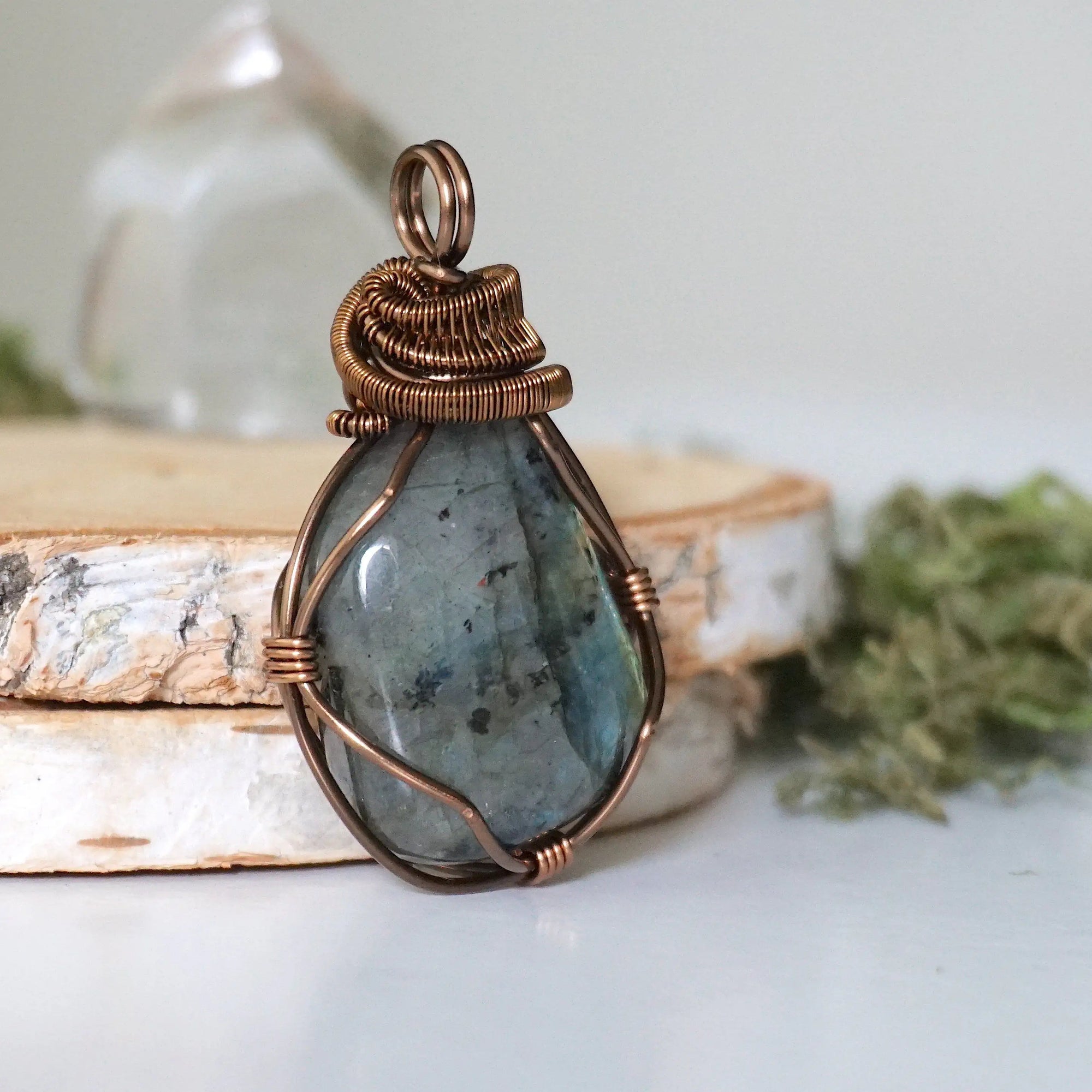 (New) Labradorite Necklace in Antique Bronze DesignsbyNatureGems