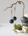 Onyx Crystal Drop Earrings in Antique Bronze Designs by Nature Gems