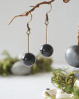 Onyx Crystal Drop Earrings in Antique Bronze Designs by Nature Gems