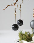 Onyx Crystal Drop Earrings in Antique Bronze Designs by Nature Gems