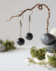 Onyx Crystal Drop Earrings in Antique Bronze Designs by Nature Gems