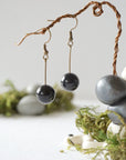 Onyx Crystal Drop Earrings in Antique Bronze Designs by Nature Gems