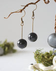 Onyx Crystal Drop Earrings in Antique Bronze Designs by Nature Gems