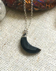 Onyx Crystal Moon Charm Necklace Designs by Nature Gems