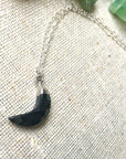 Onyx Crystal Moon Charm Necklace Designs by Nature Gems