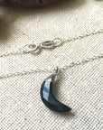 Onyx Crystal Moon Charm Necklace Designs by Nature Gems