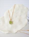 Peridot 14K Gold Filled Huggie Charm Necklace Designs by Nature Gems