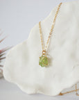 Peridot 14K Gold Filled Huggie Charm Necklace Designs by Nature Gems