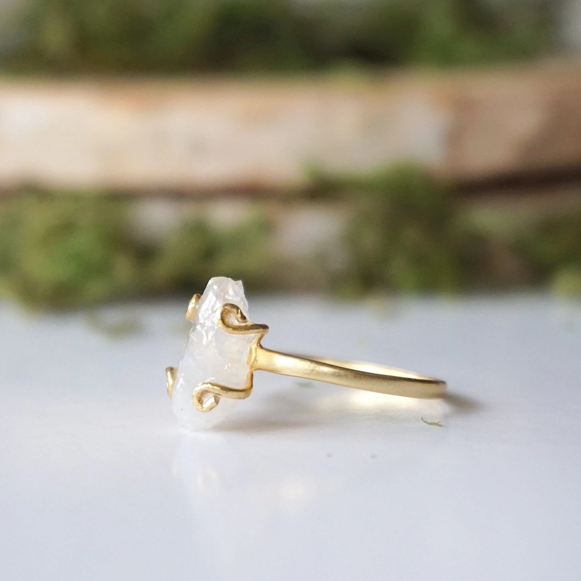 Rainbow Moonstone - Adjustable Ring 14k Gold Designs by Nature Gems